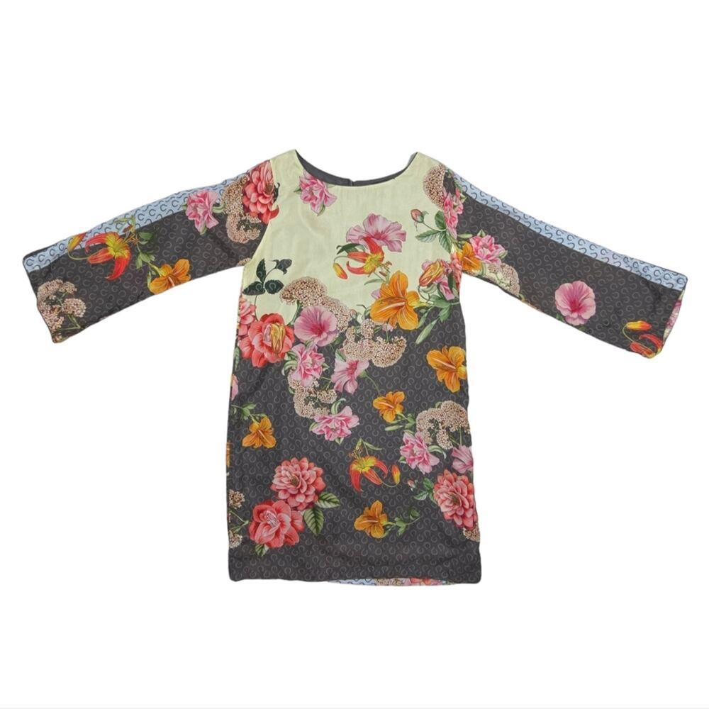Johnny Was Silk Shift Dress Long Sleeve Floral - Picture 8 of 15